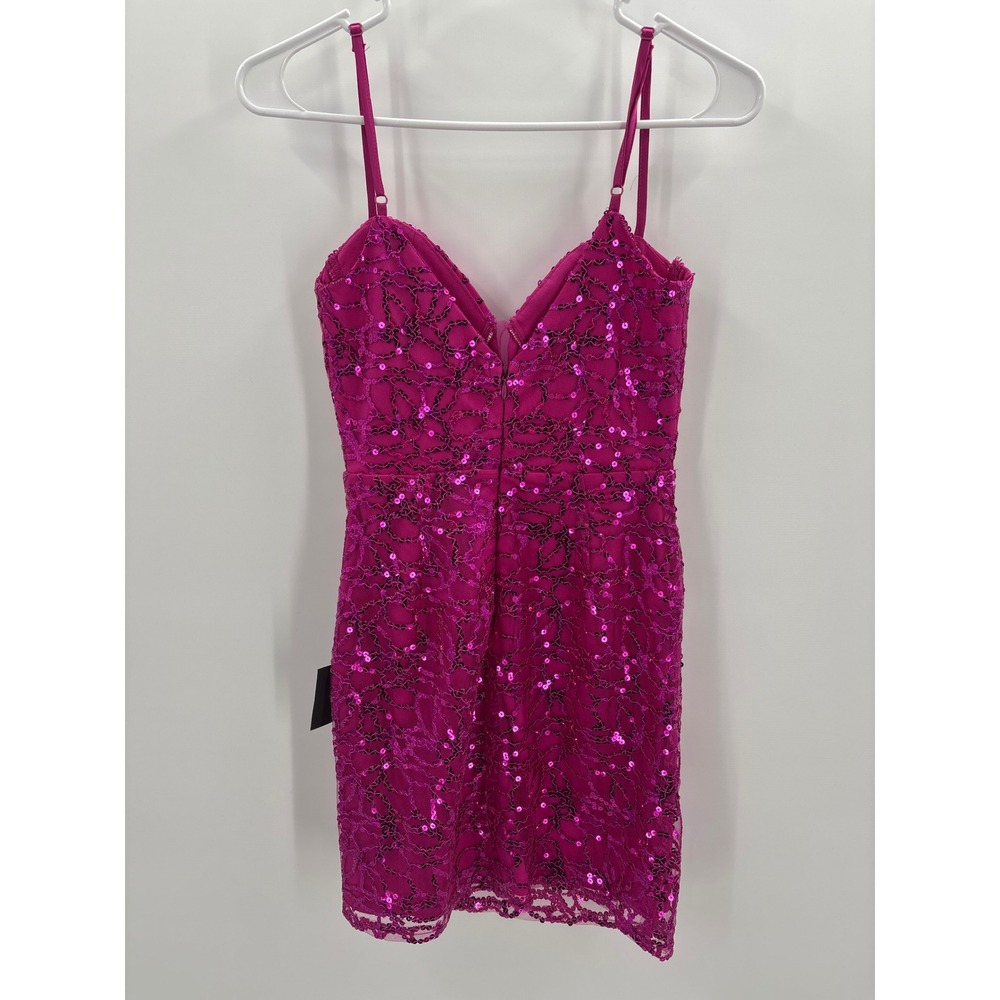 Lulus Magnificent Allure Hot Pink Sequin Corset Mini Dress XXS  Bodycon - Picture 7 of 13